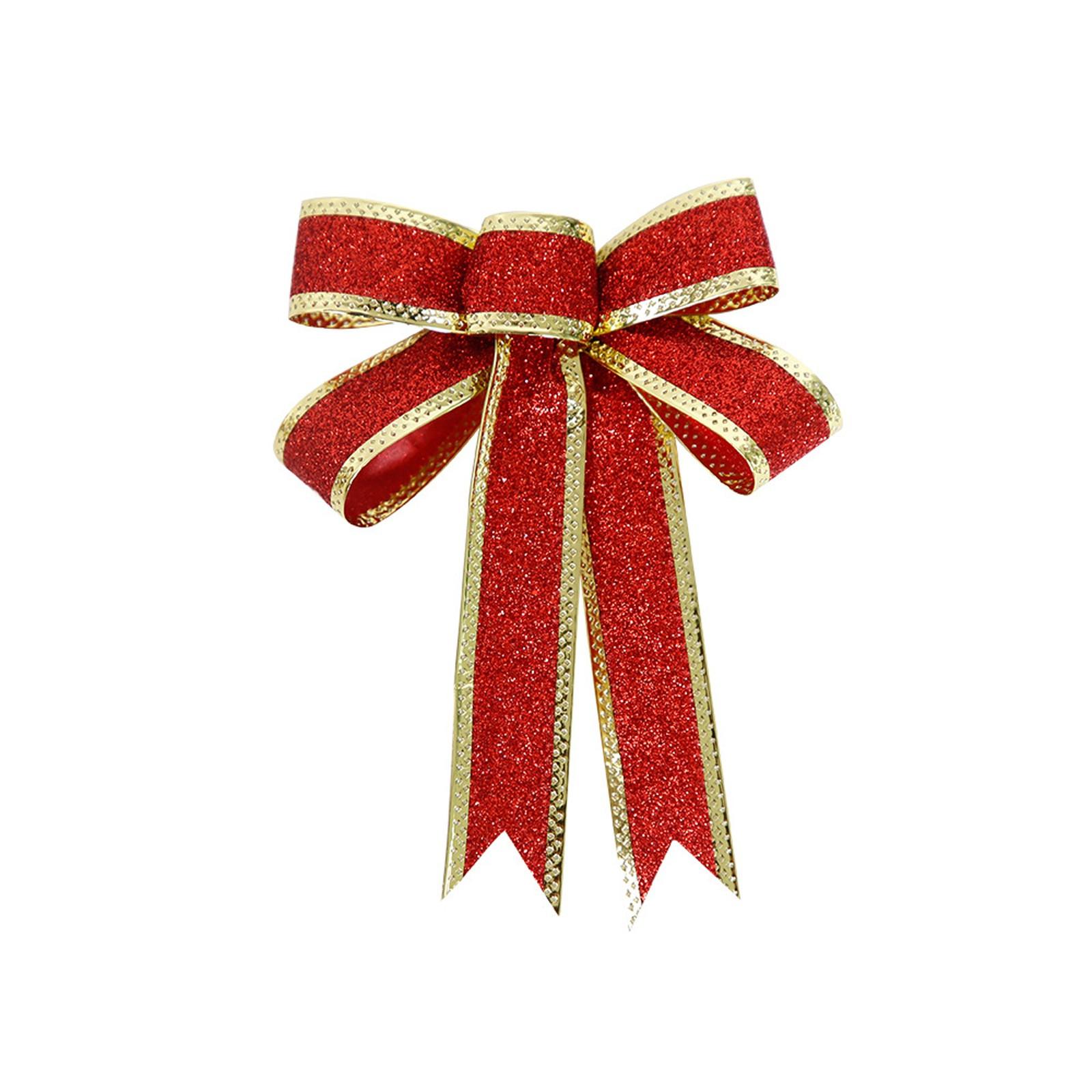

Christmas Bow 15CM Red Silver Gold Glitter Powder Style Christmas Tree Ornament Festive Holiday Home Decor Collectible Gift One Size красный
