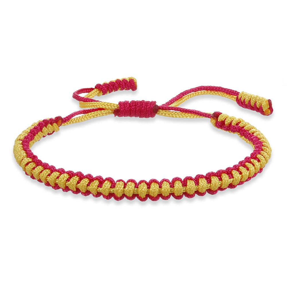 Women's Two-Color Ethnic Knot Bracelet: High-End Handwoven Jewelry