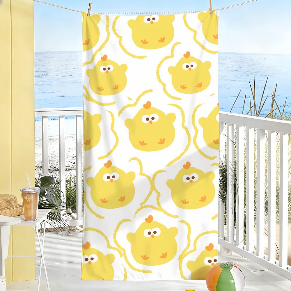 Cartoon Dun D-Dun C-Chicken Towel Soft Pool Gift For Travel Gym Shower Camping Quick Dry Sports Large Beach Towels
