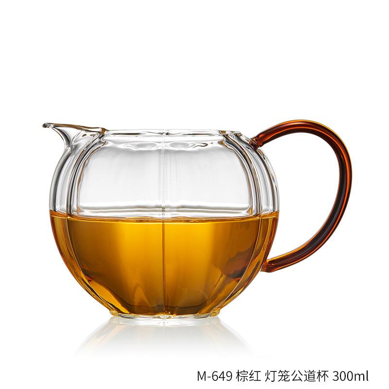 

310ml Lantern Shape Heat resistant Glass Fair Cup Tea Dispenser Chahai Kung Fu Tea Set Accessories Coffee Pot Pitcher 310ML жёлтый