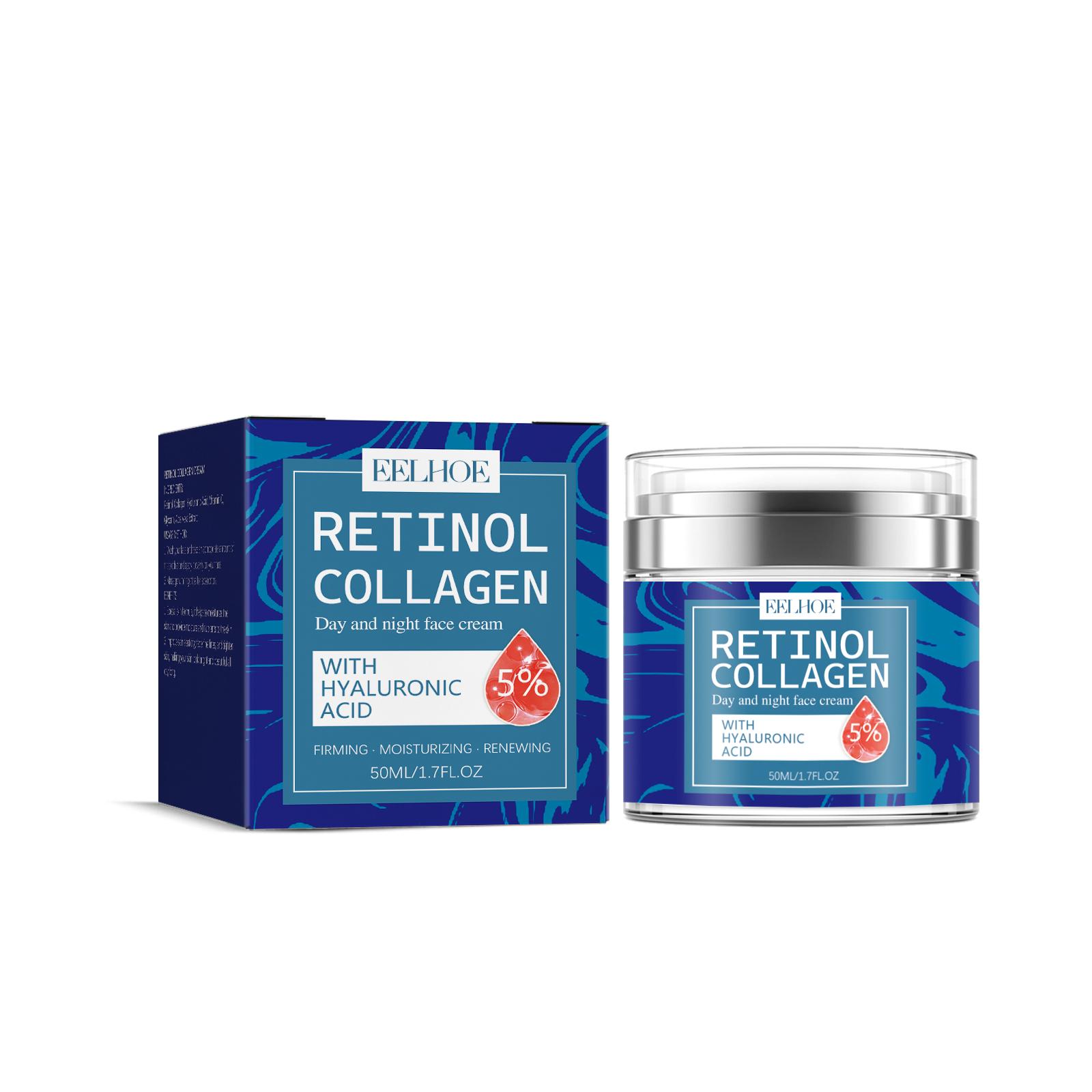 EELHOE Retinol Collagen Cream 50ml - Reduces fine lines, firms skin, and moisturizes.