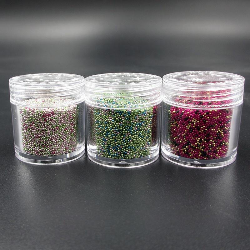 Nagelglaskralen drie kleuren gemengde kaviaar microkraal kaviaar nagellak