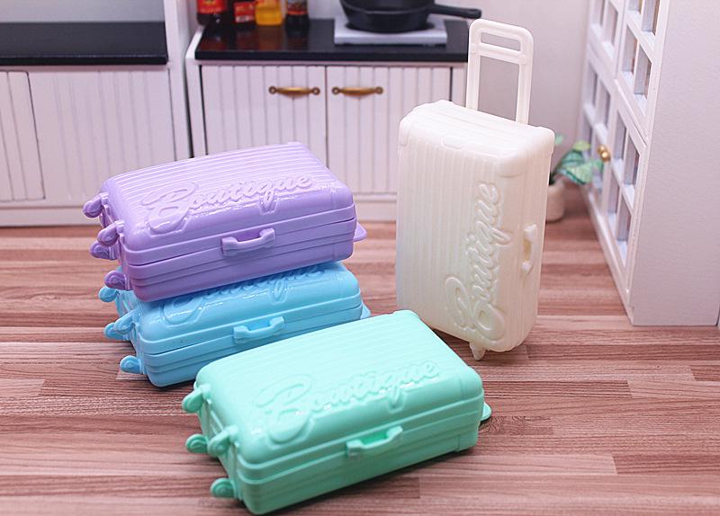 Dollhouse Mini Simulation Suitcase: Clothes Storage Toy Model Playhouse фиолетовый
