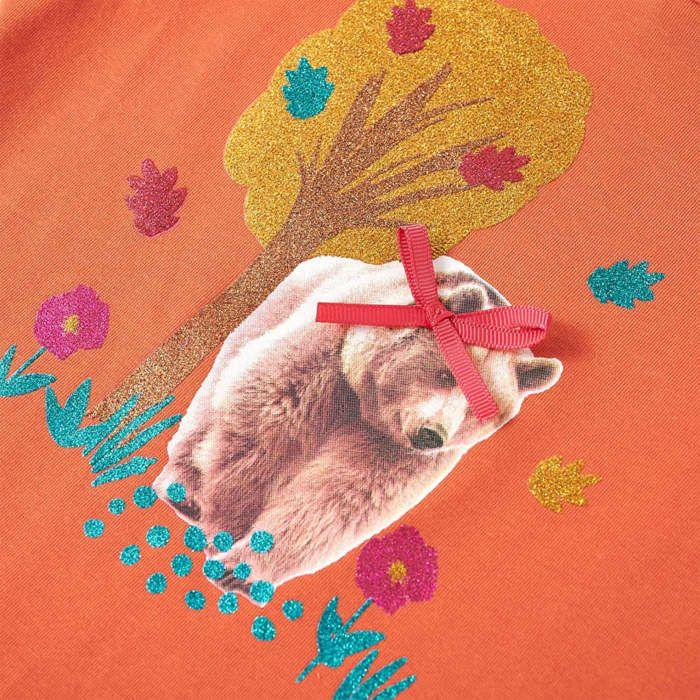 T-shirt enfants à manches longues orange brûlé 92/104/116/128/140