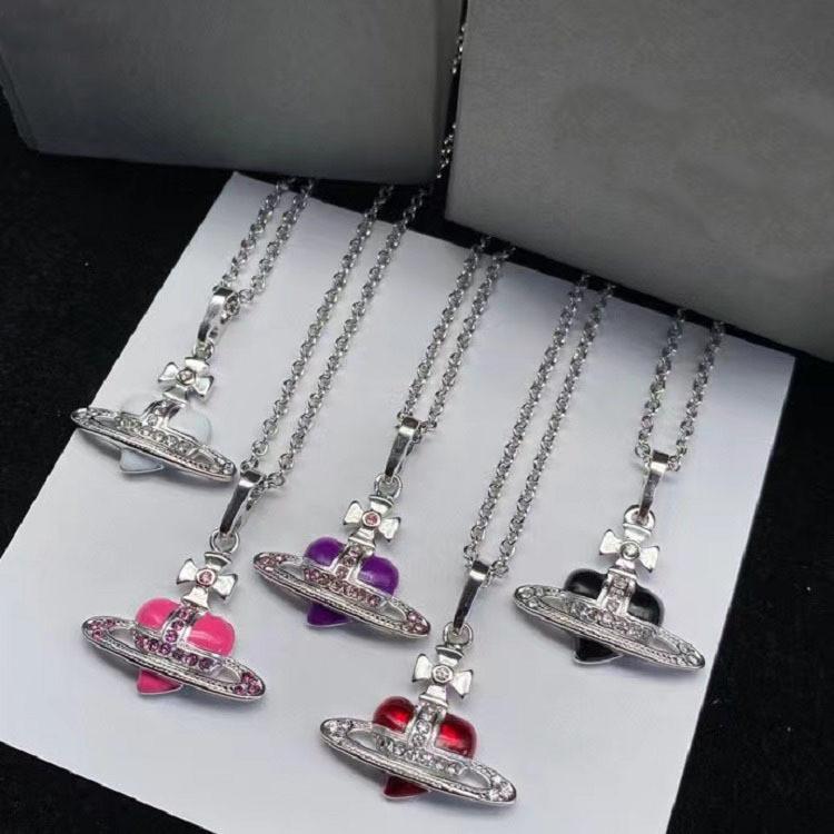 Große herzförmige Vivienne Halskette mit glitzernden Strasssteinen für Damen