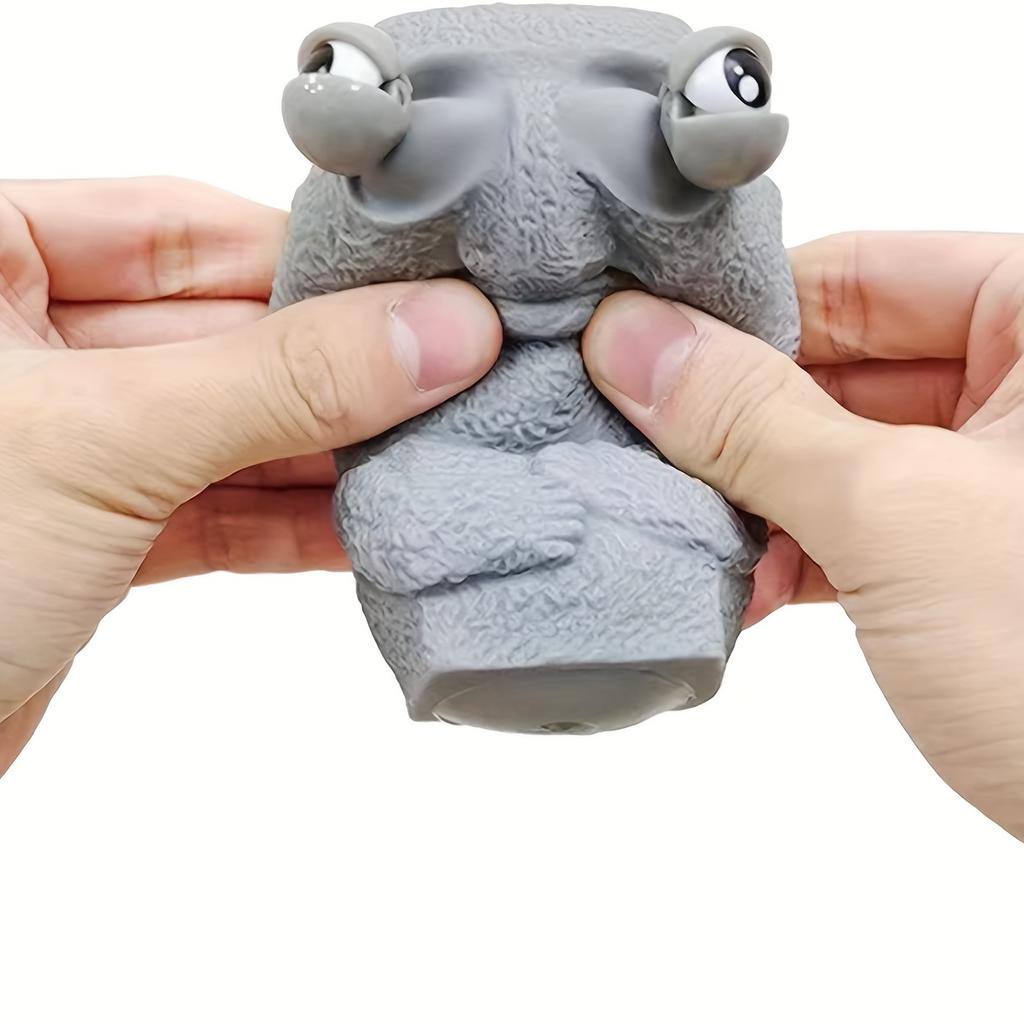Stone Man Releases Stress Toy Slowly Rebounds Soft Moai Statue Squeeze Eyes Interested Expression Relaxes Stress Children's Gift