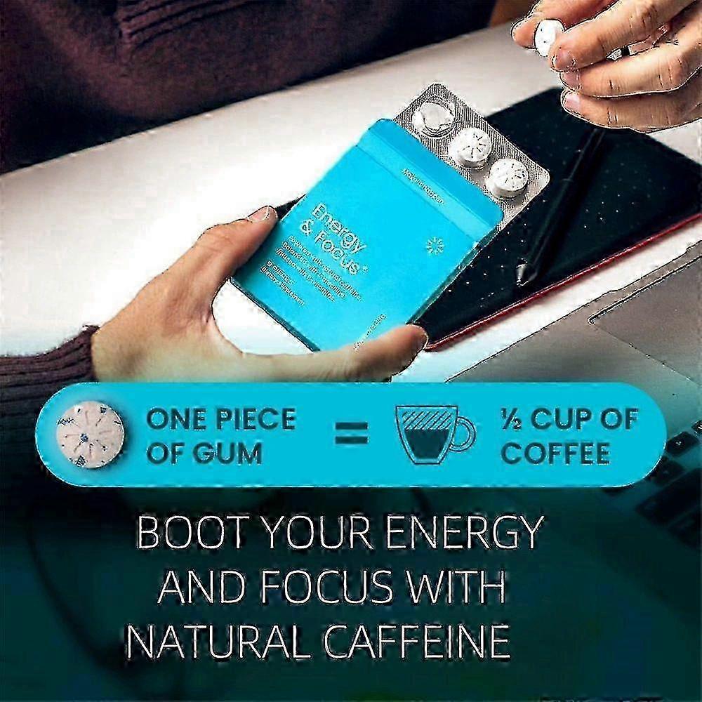 NeuroGum Energy Guma z kofeiną (Cukier z kofeiną o smaku miętowym) - Odpowiedni dla mężczyzn i kobiet