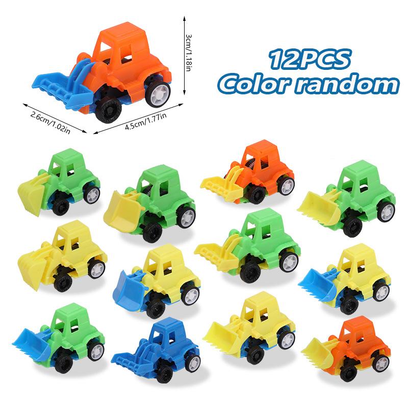 

12 шт. Инерционные машинки-грузовики, игрушки, сувениры для детской вечеринки по случаю дня рождения, наполнитель для пиньяты, подарок на Рождество для мальчика/девочки, школьный приз