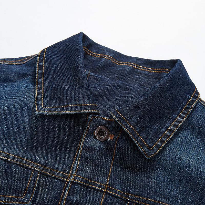 Spring and Autumn New Denim Jacket Men's Retro Casual Tooling Jacket Trendy Handsome Versatile Multi-bag Top