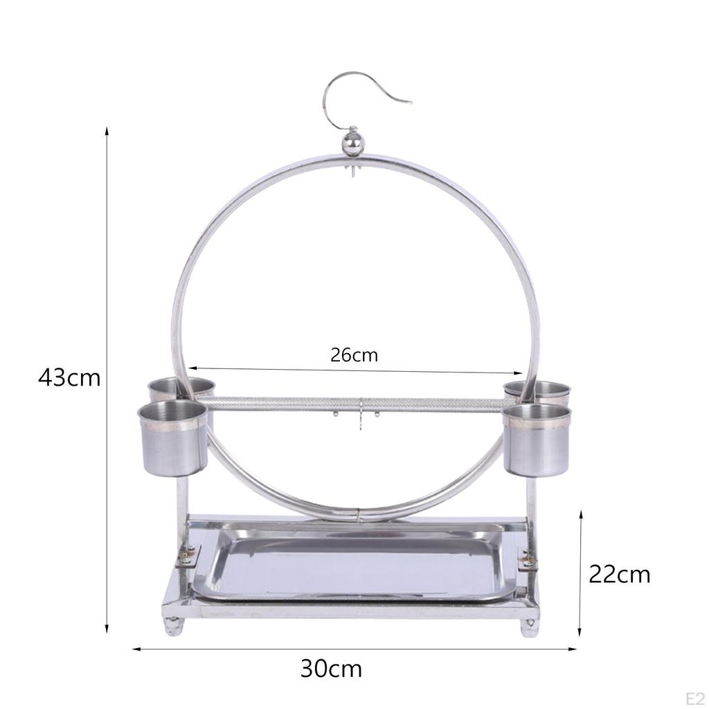 Bird Tabletop Perch Stand Removable Tray Practical Portable Parrot Play Training