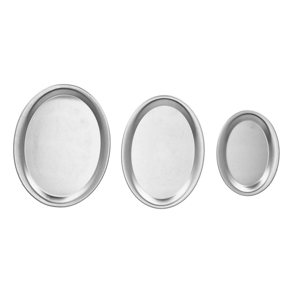3pcs Stainless Steel Dessert Tray Mirror Polishing Process Snack Jewelry Display Tray
