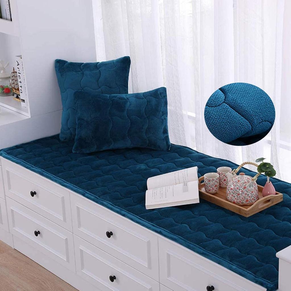 Bay Window Cushion, Plush Thickened Non-Slip Bay Window Pad Modern Windowsill Bench Seat Cushion for Indoor Sofa Bedroom Living Room Bay Window Mat