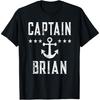Kapitän Brian - Vintage Personalisiertes Piratenboot Party Lastkahn T-Shirt