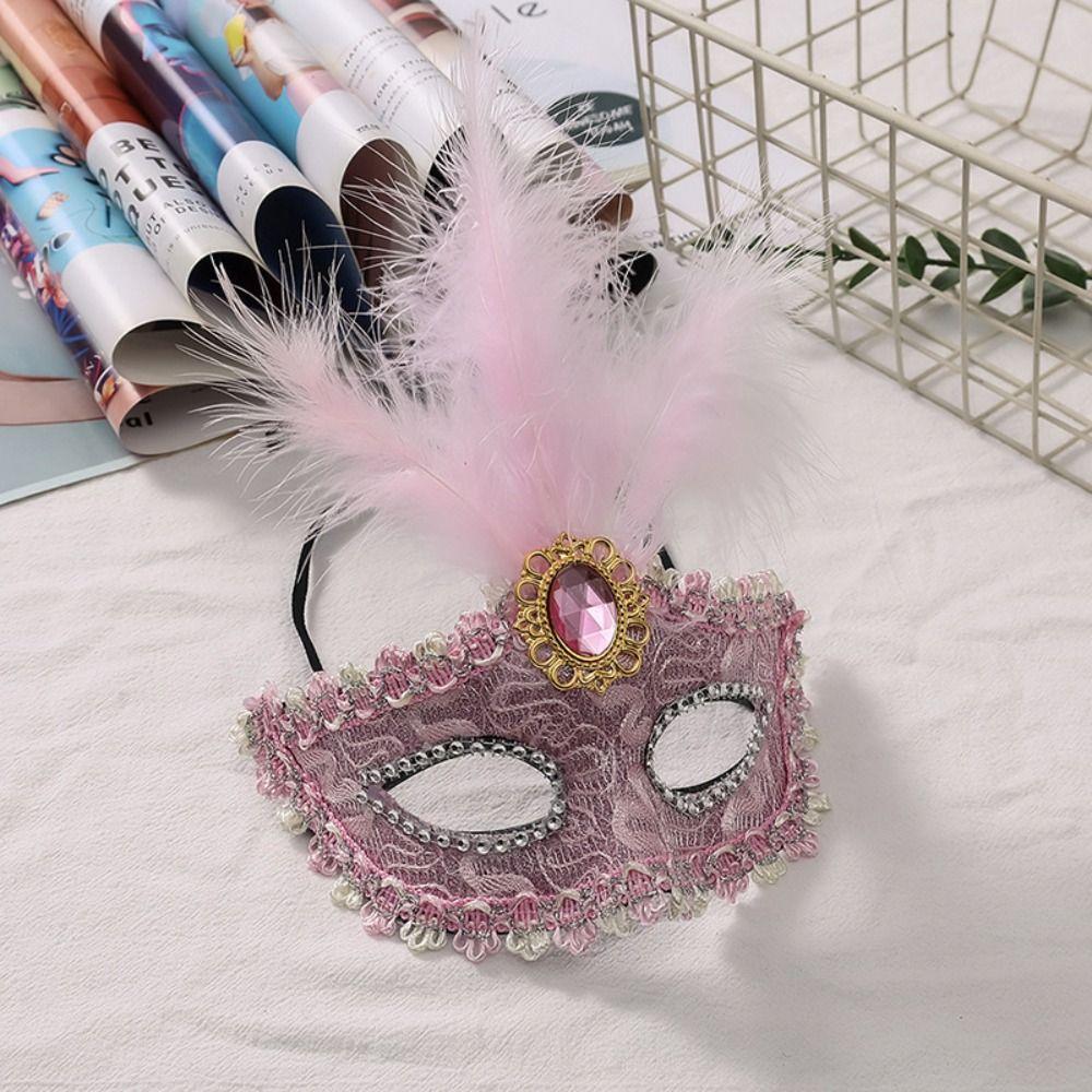 1Pcs Peacock Feathers Party Mask Lace Masquerade Mask New Half Face Mask  For Adult Child