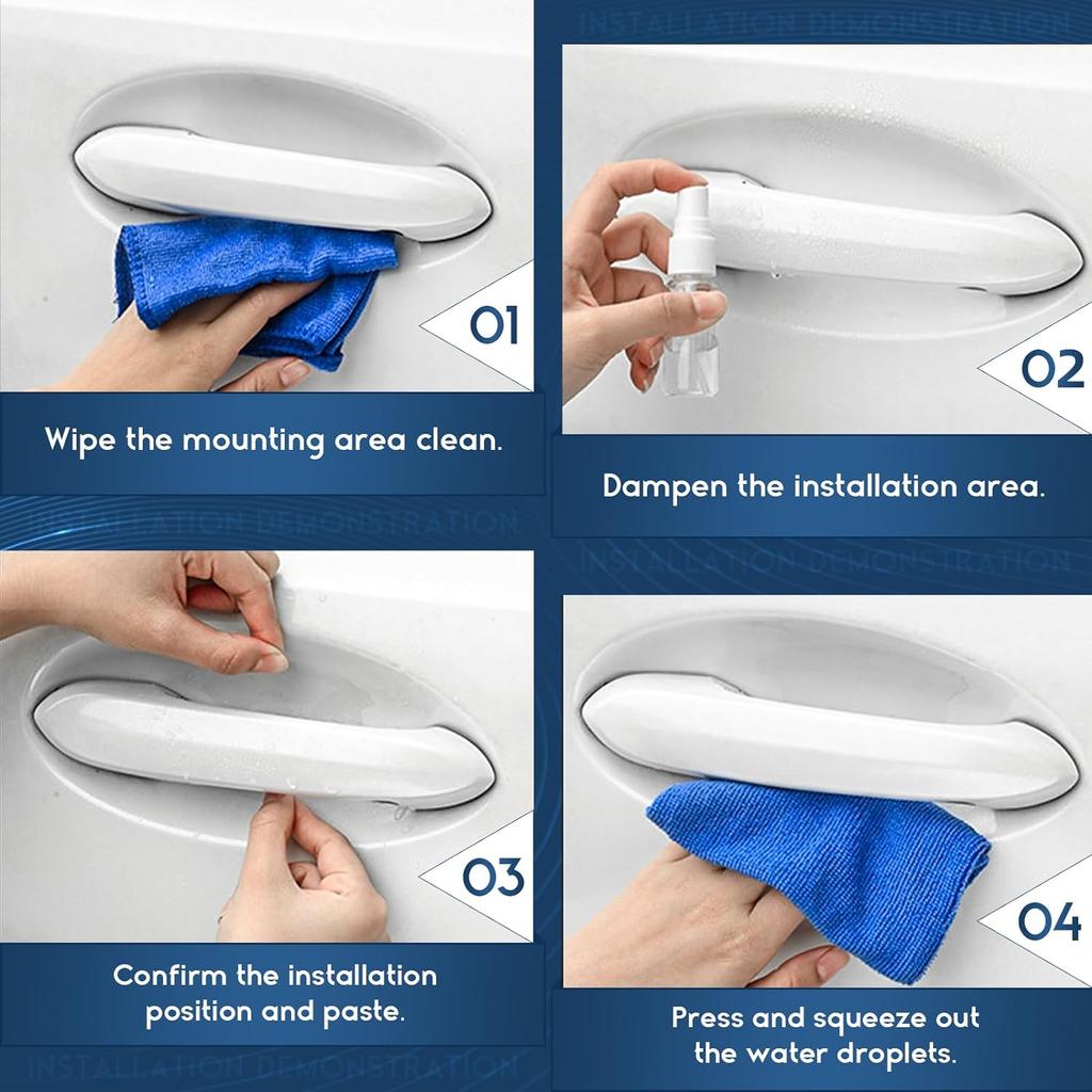 8PCS Car Door Handle Anti-Scratches Sticker, Universal Auto Door Bowl Protective Strips for Cars Trucks SUVs, Automotive Exterior Accessories