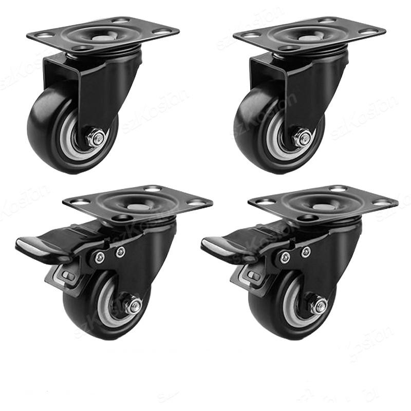 1pcs/lot Furniture Casters Wheels PP Fixed Swivel Caster Roller Wheel For Heavy Duty Platform Trolley Chair Household Accessory