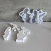 Easter Themed Ornament Mould Flexible Silicone Mold for Rabbit Figurine Decoration Gypsum Mold Jewelry Making Supplies