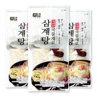 Zutaten für gekochte Samgyetang-Ente: 100gX3 Teebeutel, 100g, 3 Stück