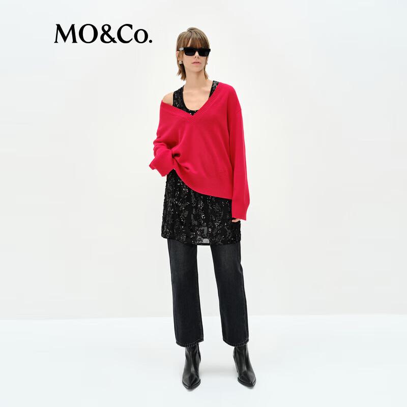 MO&Co. Sleeveless Sequin Embroidered Little Black Dress Set