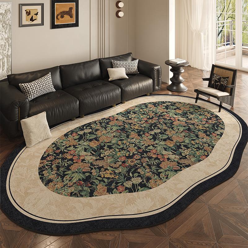 

French Retro Living Room Carpet, Irregular-Shaped Sofa, Coffee Table Pad, Soft Bedroom Bedside Blanket, Home Decoration 120x160cm 47x63inch