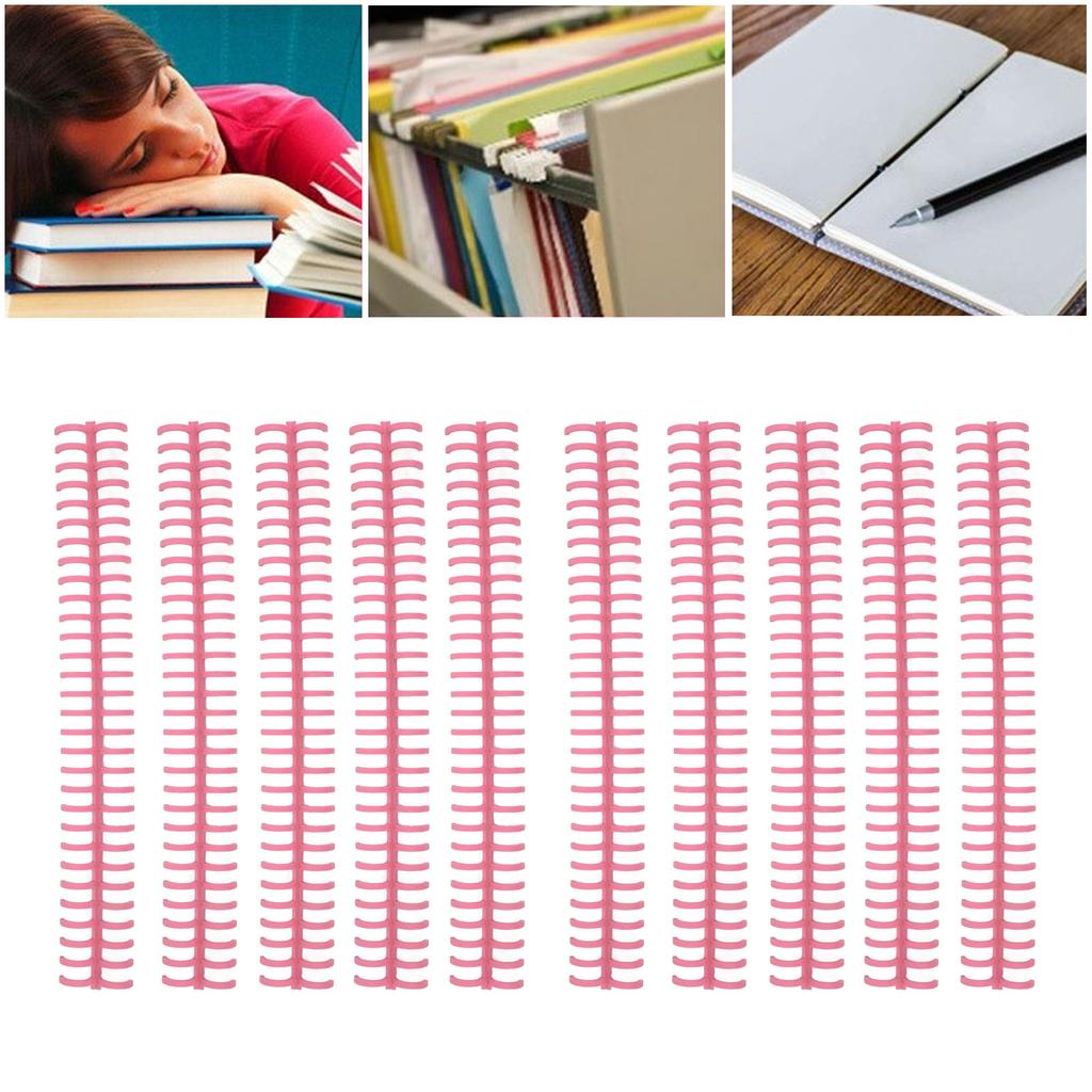 10Pcs Binding Spines Spirals Coils Combs 30 Holes Plastic Strip for Loose Leaf 1Celsius2in Diameter
