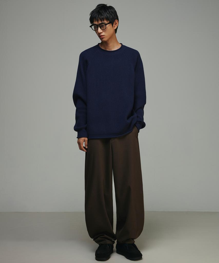 SIGNATURE Brushed Semi-Balloon Fit Slacks [Brown]