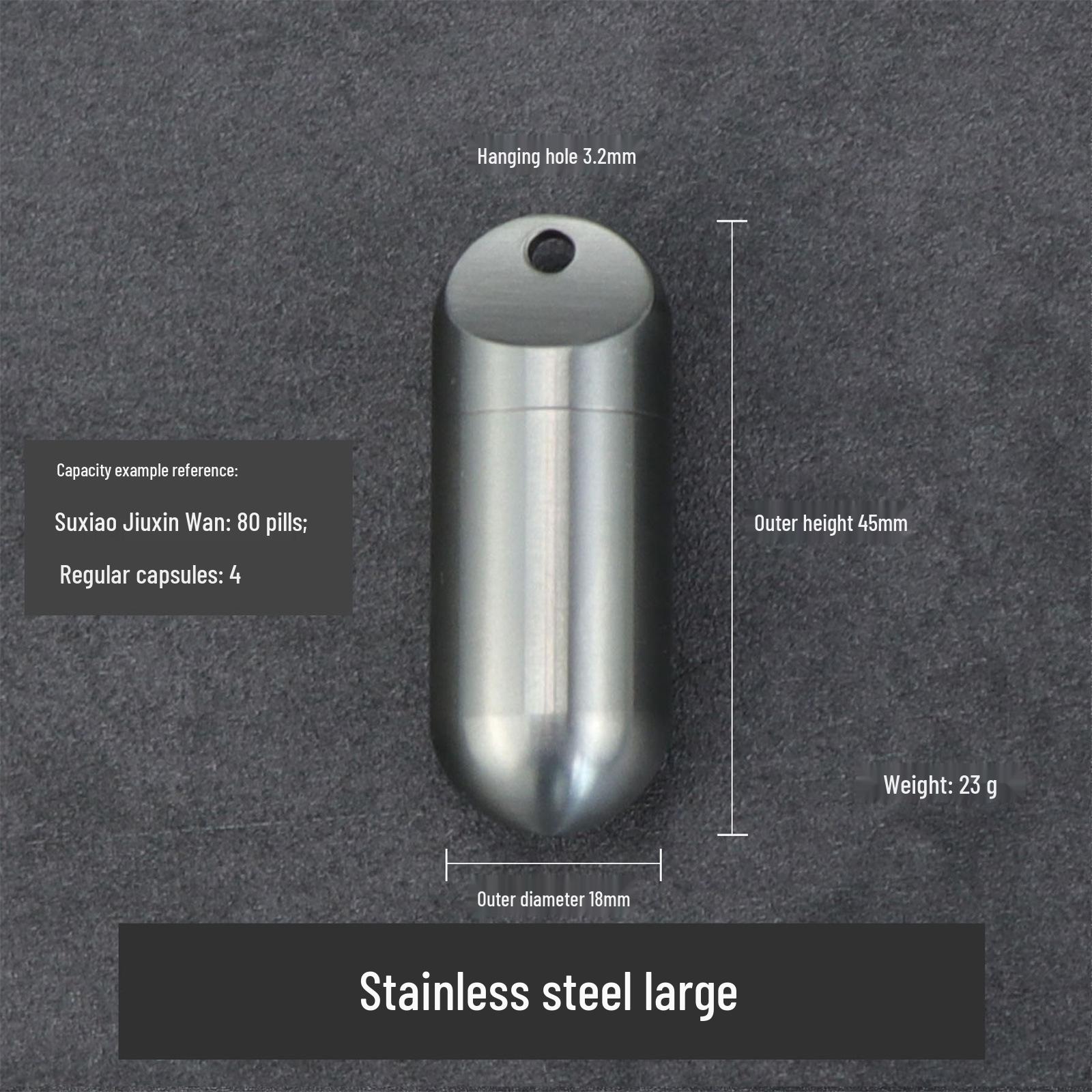

Водонепроницаемая портативная бутылочка для таблеток из титанового сплава - Маленькая герметичная уличная капсула для лекарств