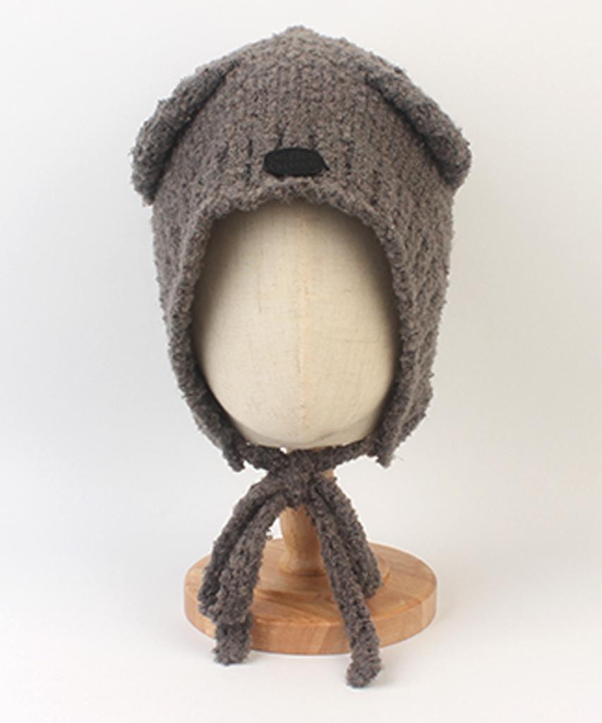 Yunibeosyeolkemiseuteuli Bear Knit Gray Bonnet Hat