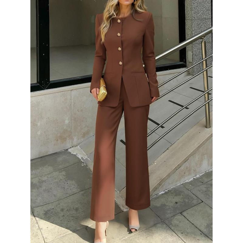 Europäisches & Amerikanisches Damenmode-Anzugset: Reversjacke & Hose