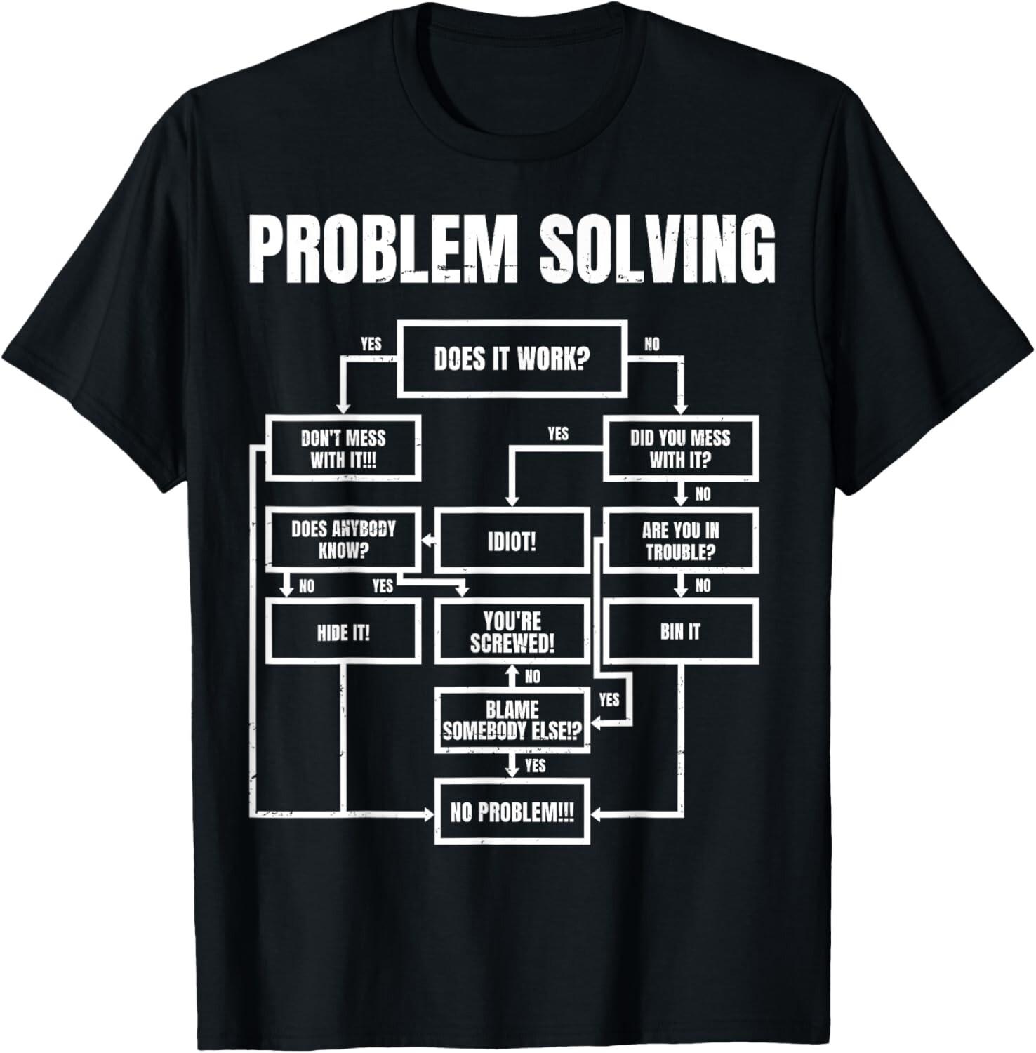 Men Problem Solving Chart - Flow Chart Geek Nerd Funny Gift Unisex T-Shirt S разноцветный