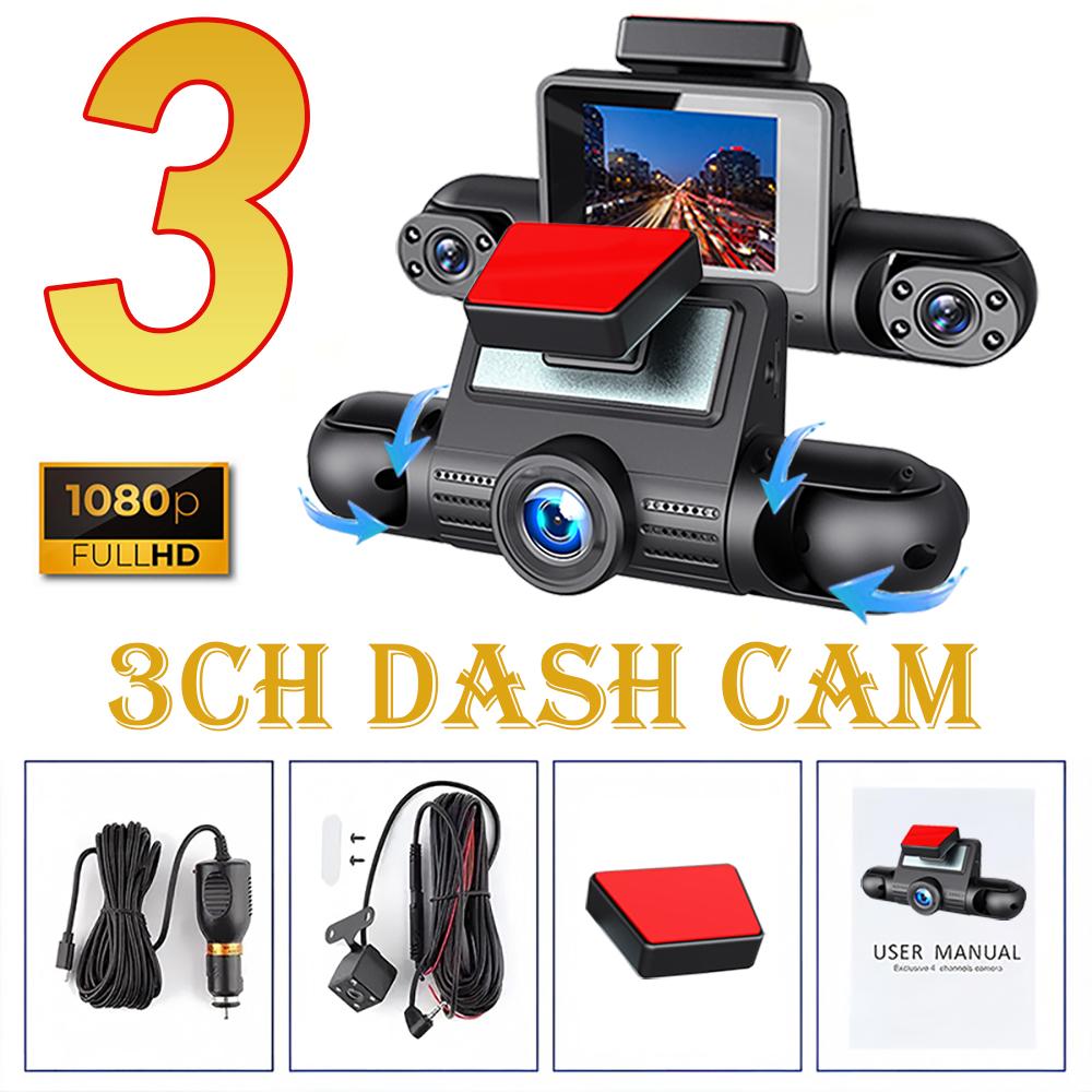 2025 Car DVR Dash cam 1080P HD 2/3Channels Dash Cam for Cars Video Recorder Night Vision 2.0 Black Box Car Assecories