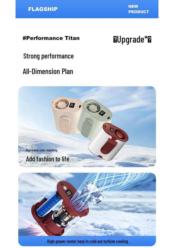 Rechargeable Mini Portable Waist Clip Fan - Large Capacity, Outdoor Use