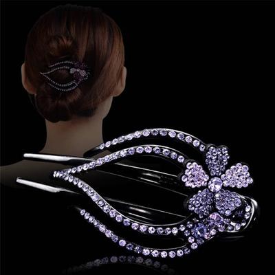 Hair Rhinestone Large Size Crystal Flower Hairgrip Hair Accessories Crystal Hair Clip Hair Claws
