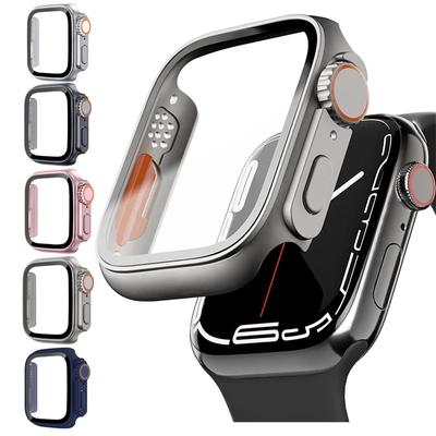 Displayschutzfolie aus gehärtetem Glas für Apple Watch-Gehäuse der Serie 9, 8, 7, 6, 5, 4, 3, Wechsel zu Ultra iwatch Protective 45 mm, 44 mm, 41 mm, 40 mm