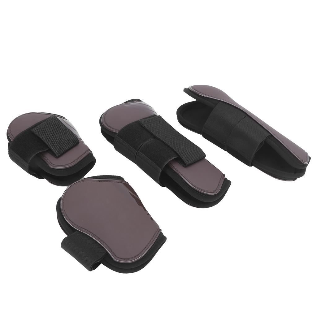 1Set Horse Tendon Boots PU Elastic Thickened Adjustable Horse Leg Protector with Nylon Hook