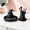 Minimalist Tabletop Organizer Wizard Hat Storage Box, Gothic Desk for Makeup Brushes And Compact Countertop Case Pens, Dark Academia Vintage Halloween