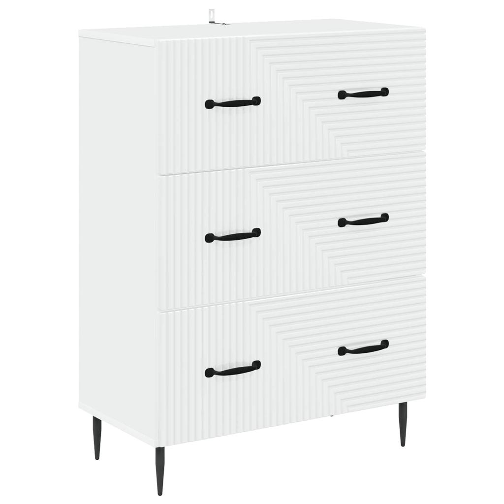 White Drawer Cabinet 66 x 34.5 x 89.5 cm Particleboard