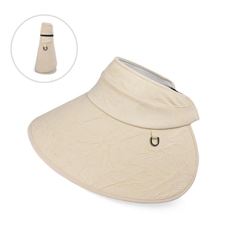 Hollow Top Wrinkled Sun Hat Wide Brim Lightweight Hat Women Travel Accessory