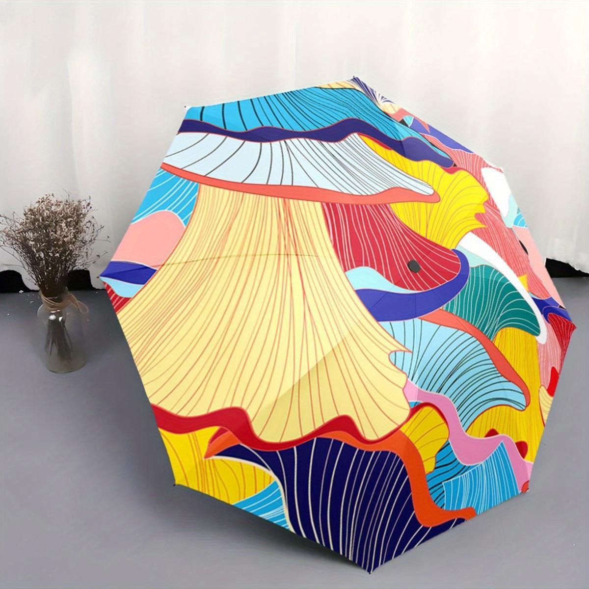 

Automatic Open/Close Umbrella with One-Touch Button - Compact Folding Umbrella, Windproof 8-Rib Shaft, Portable Travel Umbrell Iron&8K