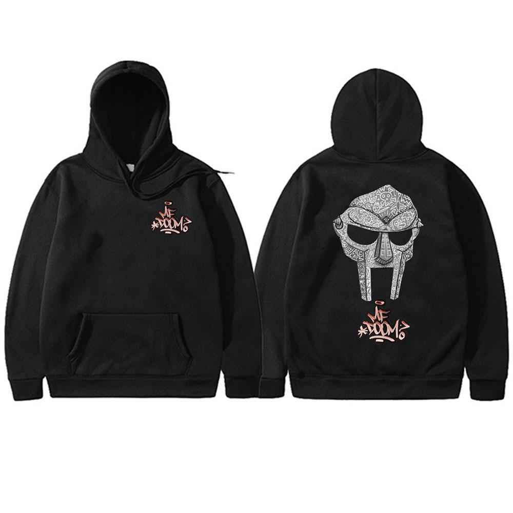 

Rapper Mf Doom Madvillain Metal Mask Face Double Sided Print Hoodie Male Oversized Pullover Men s Hip Hop Rap Vintage Hoodies L