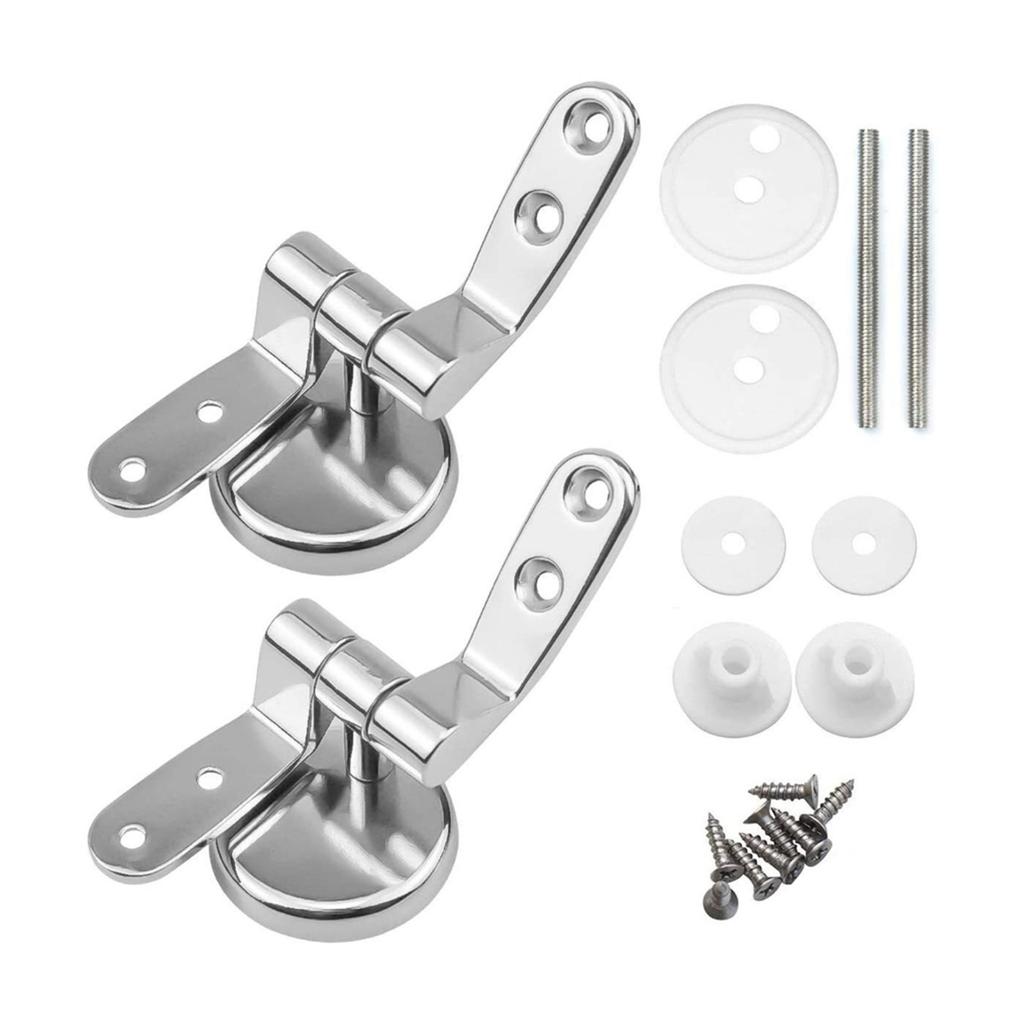 Zinc Alloy Toilet Seat Hinge with Bolts Screw and Nuts Adjustable Replacement Hinges for Flush Toilet Cover Enduring
