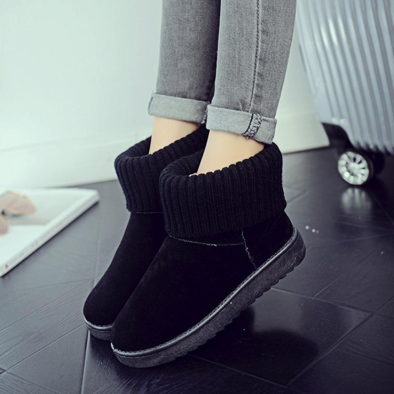 Wool Snow Boots Women's Flat Bottom European and American Short Boots Waterproof Table Flat Heel Plush Warm Cotton Shoes New Boots Women