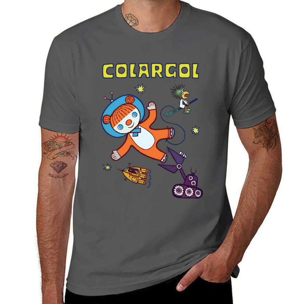 Colargol Bär im Weltraum T-Shirt Vintage Koreanische Mode Ästhetische Kleidung Schnelltrocknende Herren Weiße T-Shirts