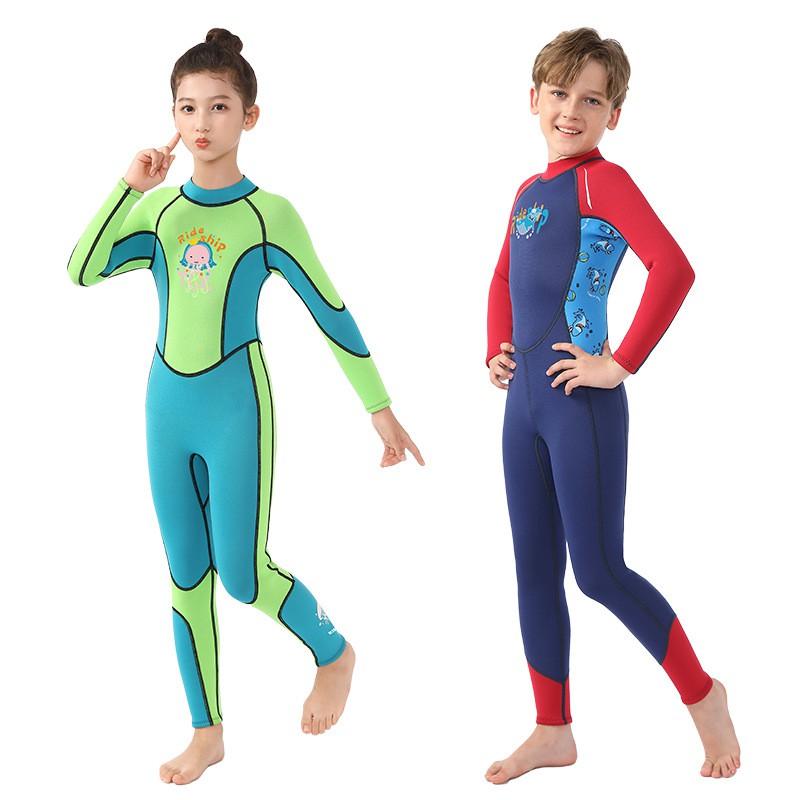 Kids Full Body Wetsuit Snorkeling Swimming Diving Warm Thermal Neoprene Suit Unisex Child Dive Gear