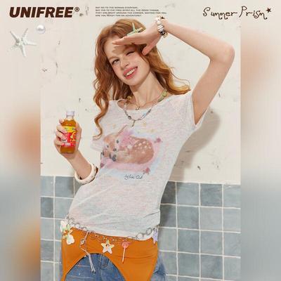 Deer Print Slim Fit T-Shirt