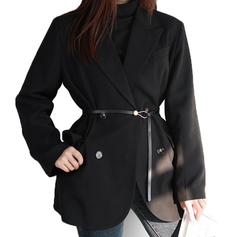 Ceinture fine et simple nouée pour femme, couleur unie, en cuir PU, longue et fine, réglable