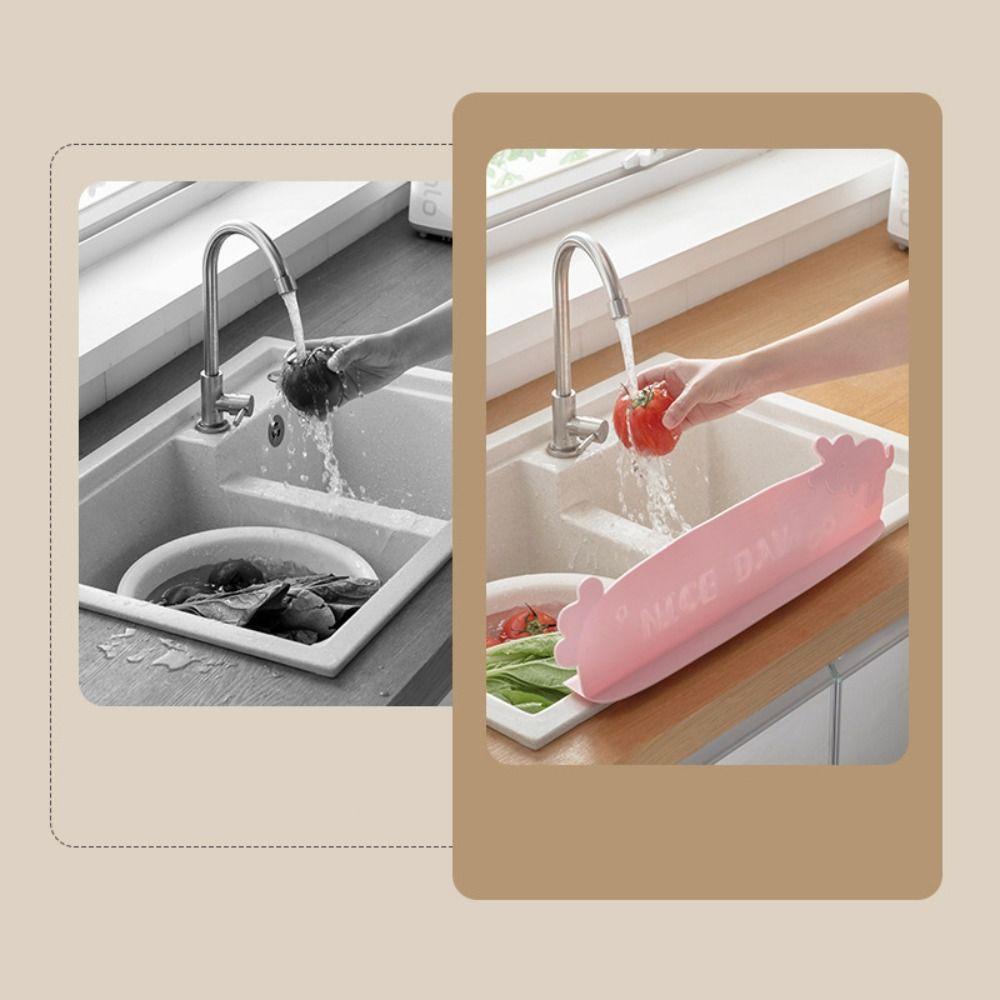 Silicone Sink Splash Guard Reusable Water Blocking Board Flexible Sink Flap Block  Sink Partition