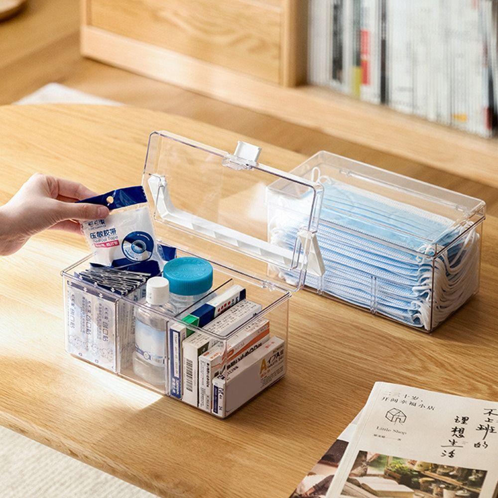 Waterproof Home Medicine Box with Handle Large Capacity Medicine Chest Container  Home