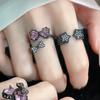 Bow Star Open Ring Female Dark Personality Light Luxury Temperament Index Finger Ring Niche Design High Sense Fashion