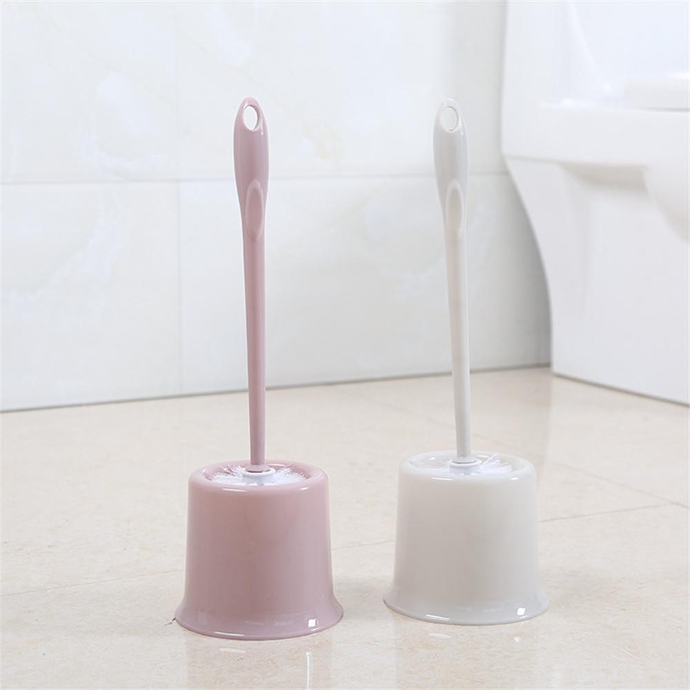 Plastic Handle Toilet Brush Set with Stand Corner Cleaning Brushes Detachable Round Nylon Head WC Bathroom Accessories Classical